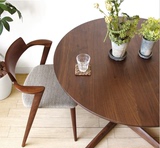 全实木餐桌 简约现代圆桌白橡木餐厅家具休闲桌咖啡桌餐桌椅组合