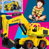 儿童遥控挖掘机 充电无线工程车电动挖土机模型 男孩生日礼物玩具