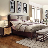 现代中式 双人床实木床1.8米婚床简约田园创意公主床欧式床家具