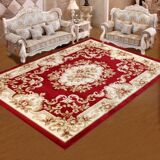 羊毛混纺3D雕花时尚欧式美式地毯客厅门垫门厅茶几地毯卧室地垫