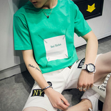 2016新款青少年韩版短袖t恤夏装男士印花宽松体恤打底衫上衣服潮