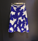 百丝BCVOGA专柜正品2015冬装新品蓝色花时尚大气半身裙B511LC0170