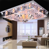 新款LED简约现代时尚调色长方形水晶客厅卧室灯具大气1.2米吸顶灯