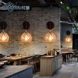 灯屋工业复古壁灯创意个性餐厅咖啡厅走廊过道玻璃麻绳艺术壁灯
