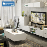 搭瓦屋 北欧现代电视柜小户型 家用时尚简约白色电视柜茶几组合