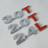 汽车排量标贴3D立体实心金属车贴字母数字车标改装1.6T2.0T尾标贴
