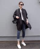 正品韩国代购2016春装新款韩版女装外套欧美范中长款显瘦棉质风衣