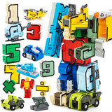 益智儿童玩具数字战队0-9全套变形金刚 合体机甲拼装机器人玩具