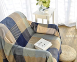 A/D安邸制品 清新田园日式客厅沙发巾床单蓝白创意温馨沙发毯