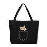 韩国ulzzang 喵星人 原宿单肩包手提包帆布 猫猫环保购物袋