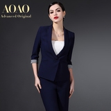 AOAO职业装春夏女士时尚高端定制修身通勤工装西装外套三件套装女