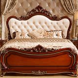 奢华欧式家具橡木欧式床双人床品牌实木床真皮床高档结婚床尊贵