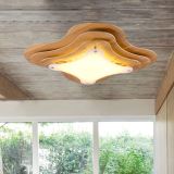设计师北欧个性木艺术客厅卧室餐厅LED灯具 新中式创意实木吸顶灯