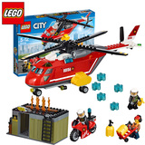 LEGO乐高益智拼插积木玩具CITY城市救援消防直升机组合60108