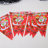 圣诞装饰品彩旗2.5米三角波浪节庆拉花彩带Party聚会用品玩具批发