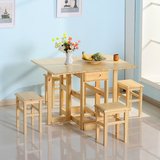 特价桌实木折叠餐桌简易折叠桌可伸缩饭桌时尚小户型清漆白漆简约