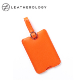 Leatherology真皮行李牌吊牌挂牌标签标记牌带隐藏皮筒ID卡套名片