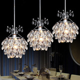 餐厅餐桌吊灯3头客厅创意个性K9水晶餐吊灯单头吧台灯具