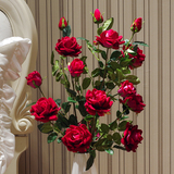 5头高品质仿真玫瑰花落地假花客厅摆放花卉绢花仿真花束装饰花