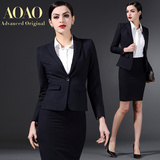 AOAO2016新款高端定制职业装通勤女装  面试正装西装商务三件套装