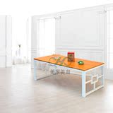 简约现代茶几实木小桌子色桌小户型客厅YH-07钢架创意组装榉木色