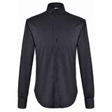 阿玛尼衬衫 男长袖商务休闲正装男装长袖衬衫修身衬衣黑色新92501
