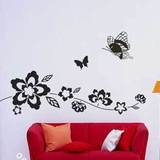 创意蝴蝶花朵花卉仿真镂空墙贴装饰贴纸电视背景墙客厅卧室贴画纸