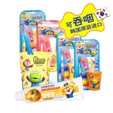 韩国进口啵乐乐pororo儿童软毛纳米牙刷牙膏杯子3三件套装