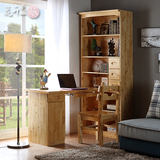 香柏木写字台桌全实木转角电脑桌带书桌柜书架组合简约家用学习桌