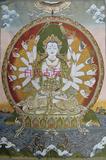 西藏密宗佛教 尼泊尔 金丝织锦 唐卡  千手准提佛母 千手观音佛像