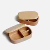 质点心盒餐盒糕点盒日式木器原木饭盒整木挖制便当盒 创意木