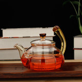 耐热全玻璃花茶壶 玻璃过滤泡茶壶 可直火煮茶壶烧水壶茶壶 650ML