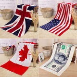 纯棉浴巾 创意成人男女儿童 钱币 美国 英国 加拿大 米字国旗浴巾