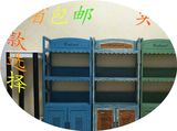 韩式田园实木书柜书架简约储物柜白色儿童带门多功能置物架特价