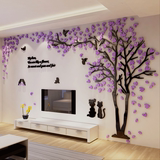 大树 创意3d亚克力立体墙贴卧室客厅电视背景镜面装饰墙纸贴画