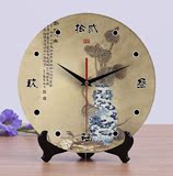 包邮钟表客厅座钟挂钟两用原创陶瓷钟12寸静音台钟时钟静物古典