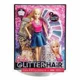 正品美泰Barbie芭比娃娃闪亮美发套装CLG18益智美发套装女孩玩具