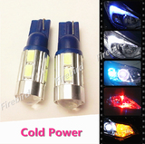 T10/W5W 3-5W LED带透镜高亮示宽灯 白红蓝绿黄 冰蓝倒车/停车灯