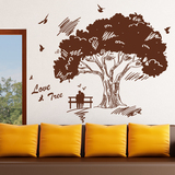 超大型墙贴纸贴画大树古树抽象艺术客厅墙壁装饰田园风格个性创意