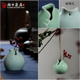 日式陶瓷悬挂花器创意花瓶家居饰品摆件 水培青瓷旗袍小花插花瓶