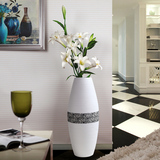 景德镇陶瓷落地大花瓶简约现代家居装饰白色插花瓶客厅电视柜摆件