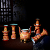 大展景德镇陶瓷器手工花瓶摆件 粉彩五供套装做旧中式博古架装饰
