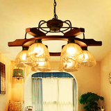 实木灯具中式复古大气客厅吊灯卧室灯新品美式乡村大厅灯