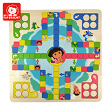 正品Dora朵拉卡通飞行棋玩具 儿童早教启蒙玩具 木制益智飞行棋