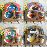 包邮YOOKIDOO儿童碗勺餐具礼盒套装天然竹纤维环保安全婴儿用品