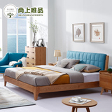 尚上唯品家具全实木白蜡木1.8米双人床环保卧室家具北欧现代简约