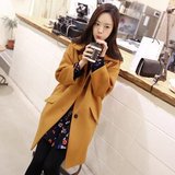 2016秋冬新款韩版宽松大码女装呢子大衣修身显瘦中长款毛呢外套