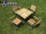 铝木桌椅户外家具实木休闲桌椅组合花园桌椅五件套装星巴克桌椅子