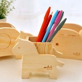 全球购 现货包邮/ 韩国文具 创意可爱多功能桌面收纳盒学生木质笔