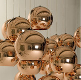 Tom Dixon现代时尚个灯简约餐厅吧台吊灯古铜金色镜面玻璃圆球灯